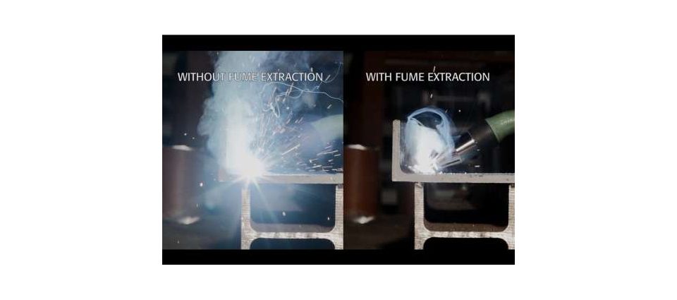 Image Showing the differnce between With and without fume extraction